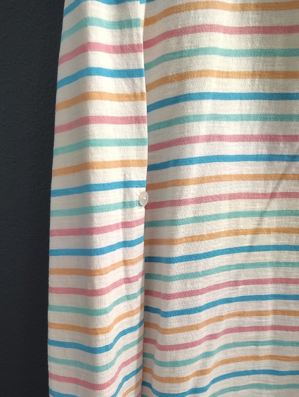 Sun Bay Cotton Striped Pastel Drawstring Beach Cover Up/Tunic Front Pockets - Picture 7 of 9